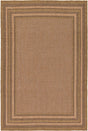 Light Brown 7' x 10' Outdoor Border Rectangle Rug