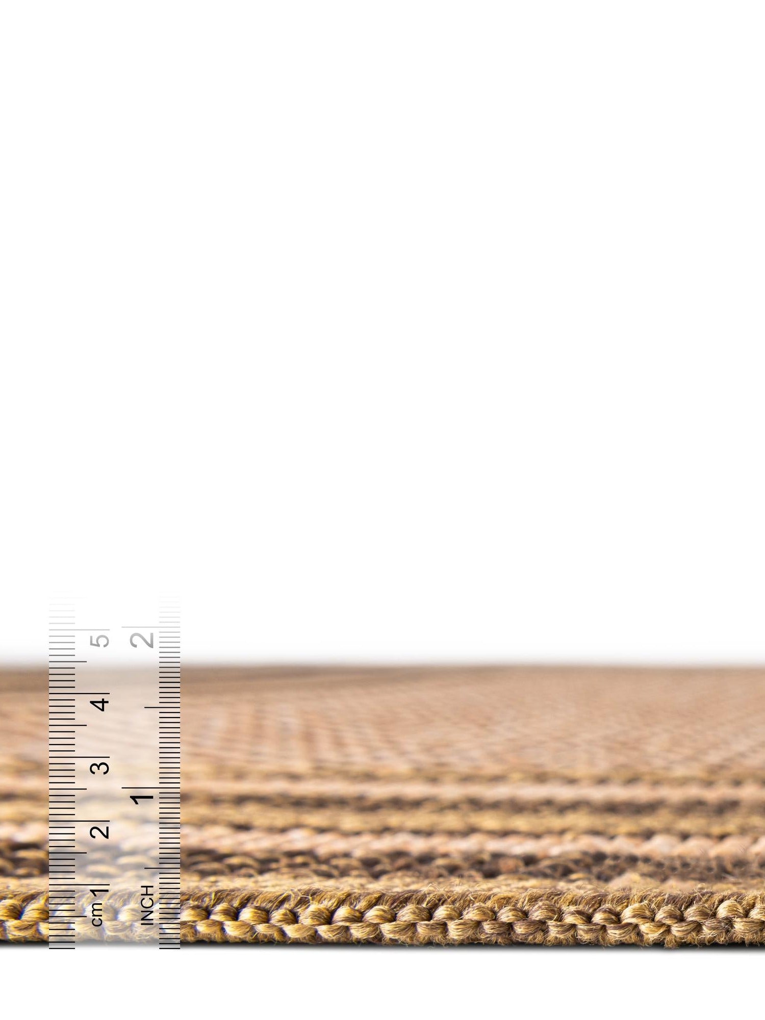 Light Brown 3' 3 x 5' Outdoor Border Rectangle Area Rug Weather Resistant for Patio, Deck, Terrace, Balcony, Porch