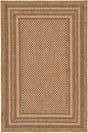Light Brown 3' 3 x 5' Outdoor Border Rectangle Rug