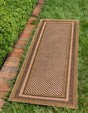 Light Brown 2' 2 x 6' Outdoor Border Runner Rug