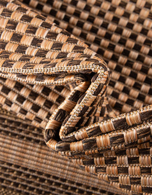 Light Brown 2' 2 x 6' Outdoor Border Runner Rug