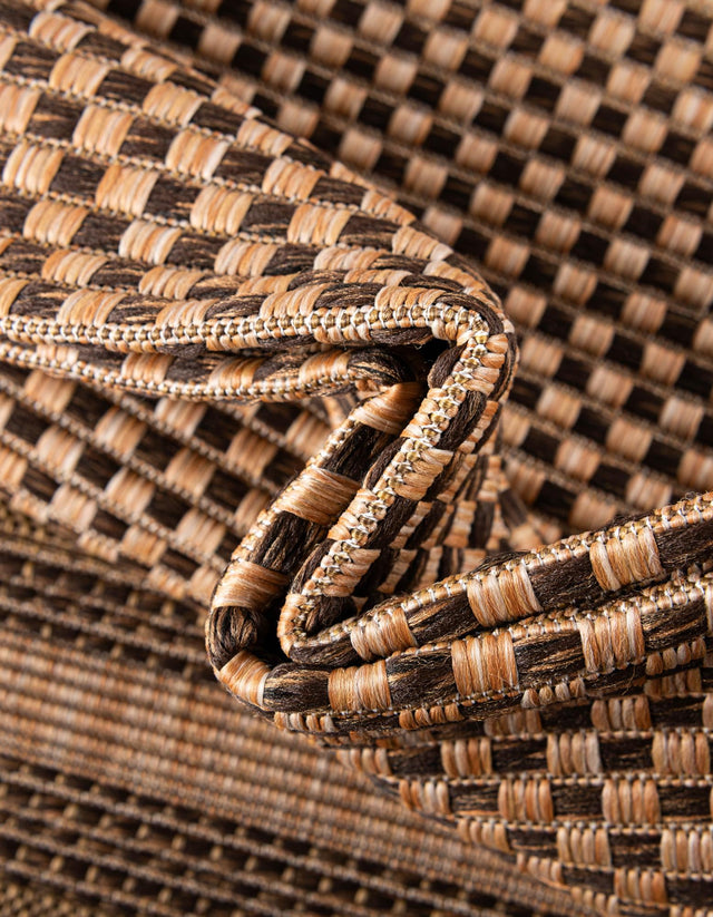 Light Brown 2' 2 x 6' Outdoor Border Runner Rug