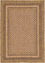 Light Brown 2' 2 x 3' Outdoor Border Rectangle Rug