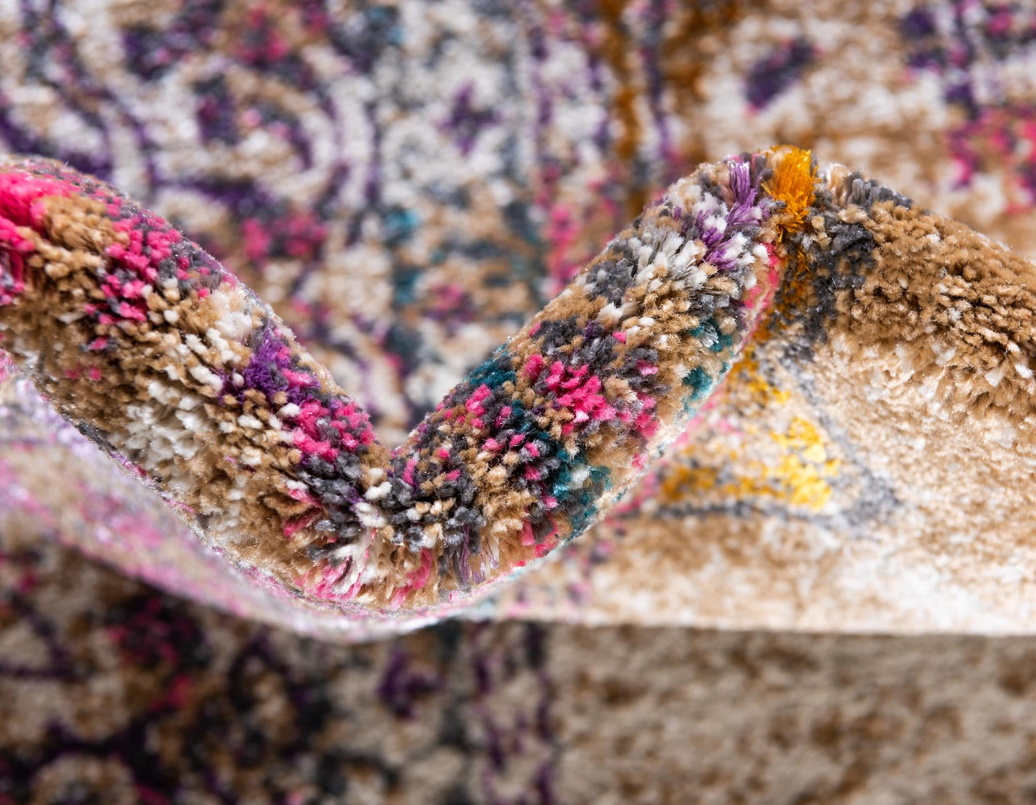 Beige 8' x 8' Aurora Round Area Rug 60% Polypropylene & 40% Polyester Living Dining Room Bedroom Office Modern Decor Carpet for Sale at Rug Engine