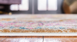 Beige 7' 1 x 10' Aurora Rectangle Area Rug 60% Polypropylene & 40% Polyester Living Dining Room Bedroom Office Modern Decor Carpet for Sale at Rug Engine