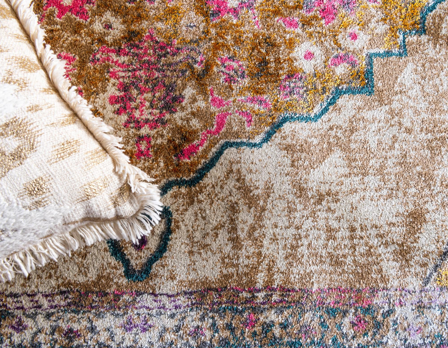 Beige 7' 1 x 10' Aurora Rectangle Area Rug 60% Polypropylene & 40% Polyester Living Dining Room Bedroom Office Modern Decor Carpet for Sale at Rug Engine