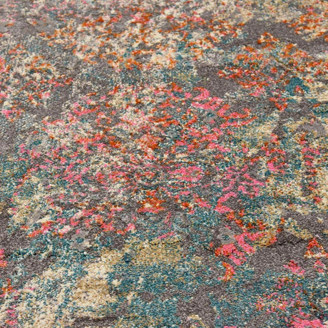 Blue 6' 1 x 6' 1 Aurora Round Area Rug 60% Polypropylene & 40% Polyester Living Dining Room Bedroom Office Modern Decor Carpet for Sale at Rug Engine