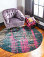 Multicolor 8' x 8' Aurora Round Area Rug 60% Polypropylene & 40% Polyester Living Dining Room Bedroom Office Modern Decor Carpet for Sale at Rug Engine
