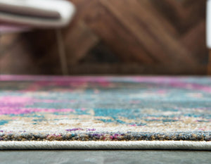 Multicolor 8' x 8' Aurora Round Area Rug 60% Polypropylene & 40% Polyester Living Dining Room Bedroom Office Modern Decor Carpet for Sale at Rug Engine