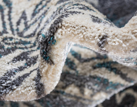 Gray 4' 1 x 6' 1 Aurora Rectangle Area Rug 60% Polypropylene & 40% Polyester Living Dining Room Bedroom Office Modern Decor Carpet for Sale at Rug Engine