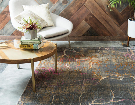 Gray 4' 1 x 6' 1 Aurora Rectangle Area Rug 60% Polypropylene & 40% Polyester Living Dining Room Bedroom Office Modern Decor Carpet for Sale at Rug Engine