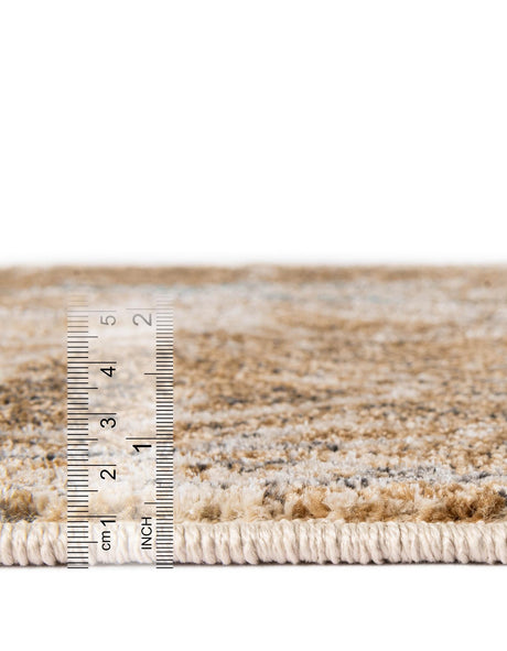 Light Brown 6' 1 x 6' 1 Aurora Round Area Rug 60% Polypropylene & 40% Polyester Living Dining Room Bedroom Office Modern Decor Carpet for Sale at Rug Engine