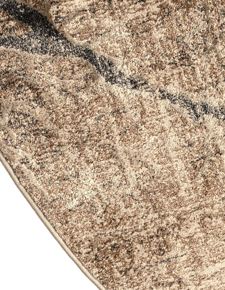 Light Brown 6' 1 x 6' 1 Aurora Round Area Rug 60% Polypropylene & 40% Polyester Living Dining Room Bedroom Office Modern Decor Carpet for Sale at Rug Engine