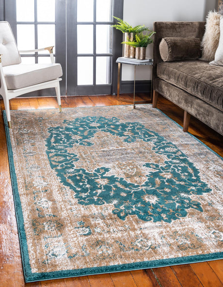 Teal 2' x 3' 1 Aurora Rectangle Area Rug 60% Polypropylene & 40% Polyester Living Dining Room Bedroom Office Modern Decor Carpet for Sale at Rug Engine