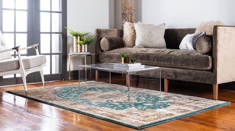 Teal 2' x 3' 1 Aurora Rectangle Area Rug 60% Polypropylene & 40% Polyester Living Dining Room Bedroom Office Modern Decor Carpet for Sale at Rug Engine