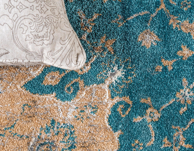 Teal 2' x 3' 1 Aurora Rectangle Area Rug 60% Polypropylene & 40% Polyester Living Dining Room Bedroom Office Modern Decor Carpet for Sale at Rug Engine