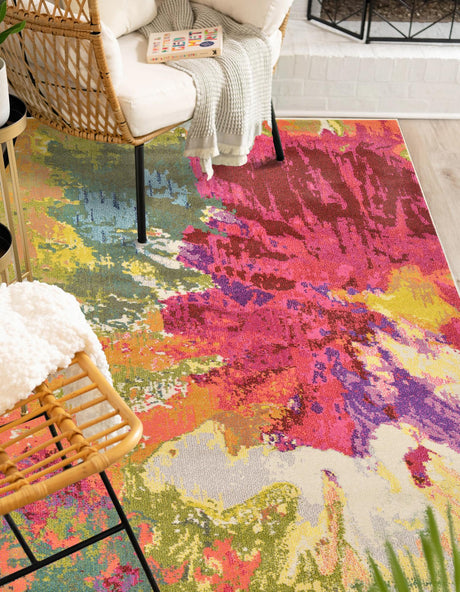 Multicolor 9' x 12' 2 Estrella Rectangle Area Rug 100% Polypropylene Non-Shedding Stain Resistant Carpet Colorful Modern Abstract Design Easy Clean for Home Decor for Sale at Rug Engine