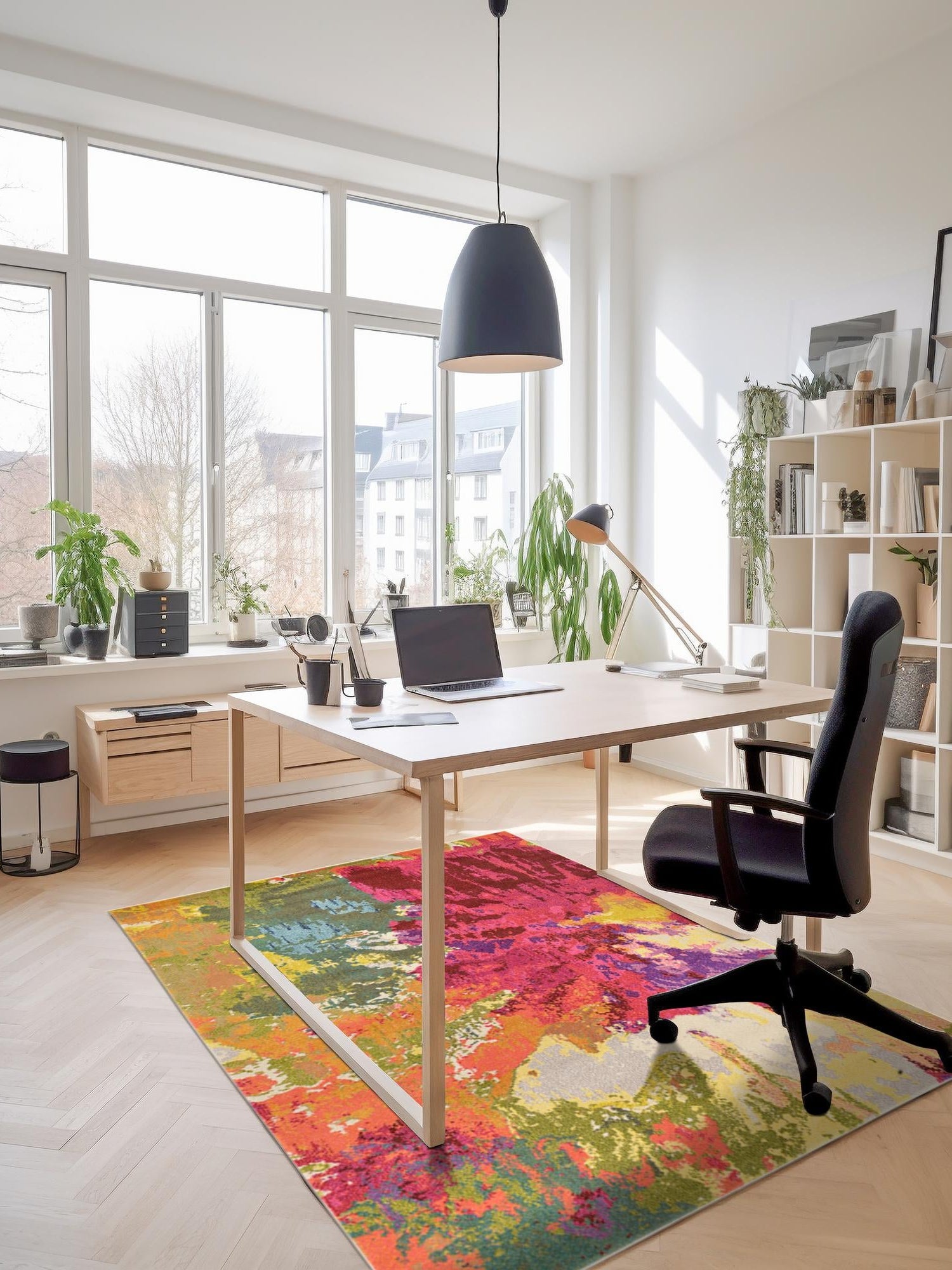 Multicolor 9' x 12' 2 Estrella Rectangle Area Rug 100% Polypropylene Non-Shedding Stain Resistant Carpet Colorful Modern Abstract Design Easy Clean for Home Decor for Sale at Rug Engine