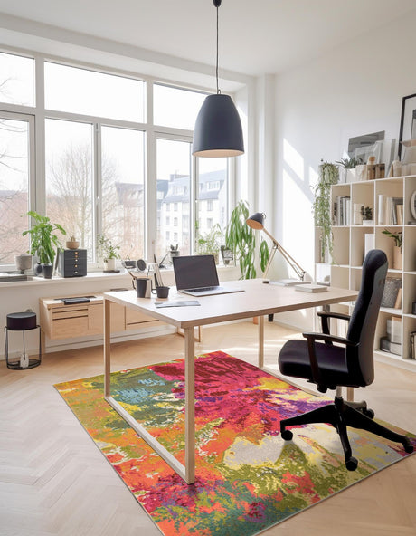 Multicolor 10' 6 x 16' 5 Estrella Rectangle Area Rug 100% Polypropylene Non-Shedding Stain Resistant Carpet Colorful Modern Abstract Design Easy Clean for Home Decor for Sale at Rug Engine