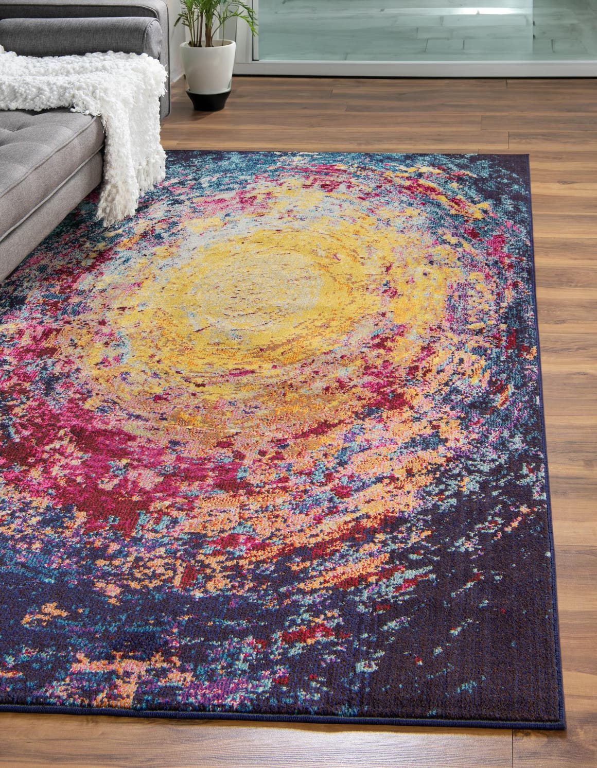 Multicolor 9' x 12' 2 Estrella Rectangle Area Rug 100% Polypropylene Non-Shedding Stain Resistant Carpet Colorful Modern Abstract Design Easy Clean for Home Decor for Sale at Rug Engine