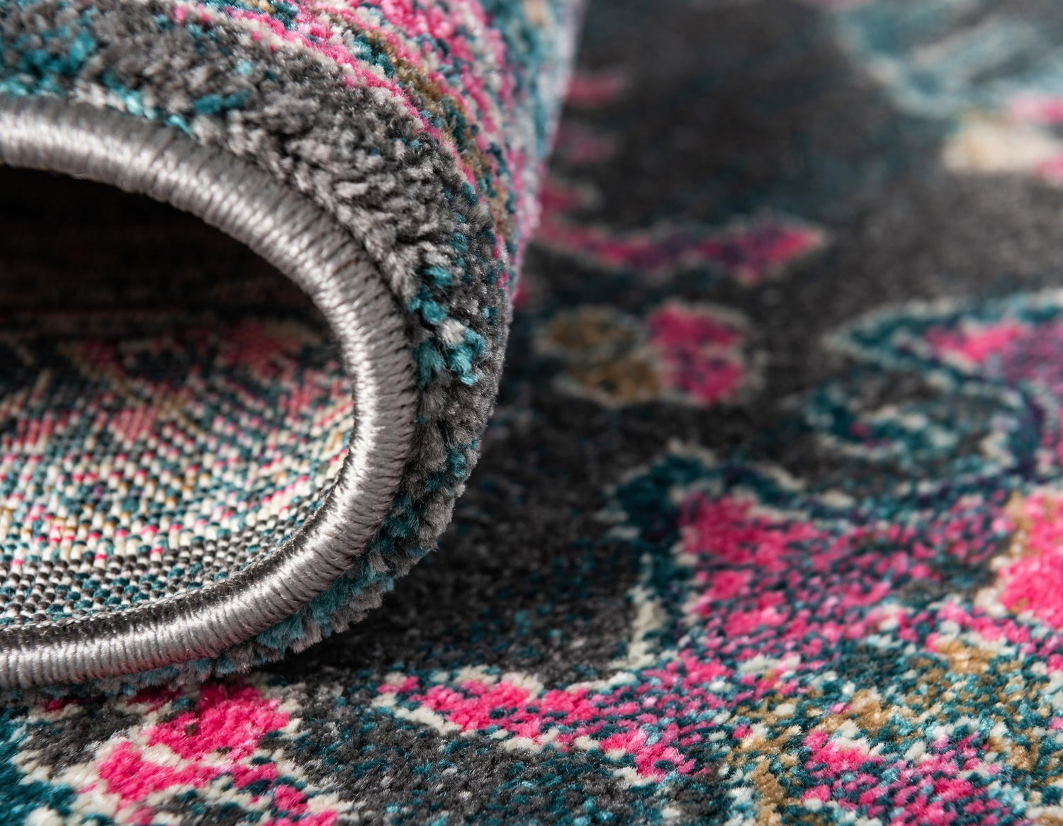 Gray 8' x 8' Aurora Round Area Rug 60% Polypropylene & 40% Polyester Living Dining Room Bedroom Office Modern Decor Carpet for Sale at Rug Engine