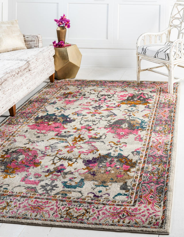 Beige 5' 1 x 8' Aurora Rectangle Area Rug 60% Polypropylene & 40% Polyester Living Dining Room Bedroom Office Modern Decor Carpet for Sale at Rug Engine