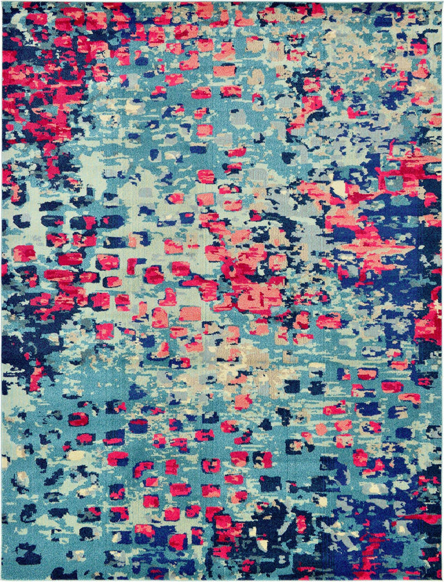 Blue 9' x 12' 2 Jardin Rectangle Area Rug 100% Polypropylene With Cotton Backing Colorful & Vivid Modern Carpet for Home Decor for Sale at Rug Engine