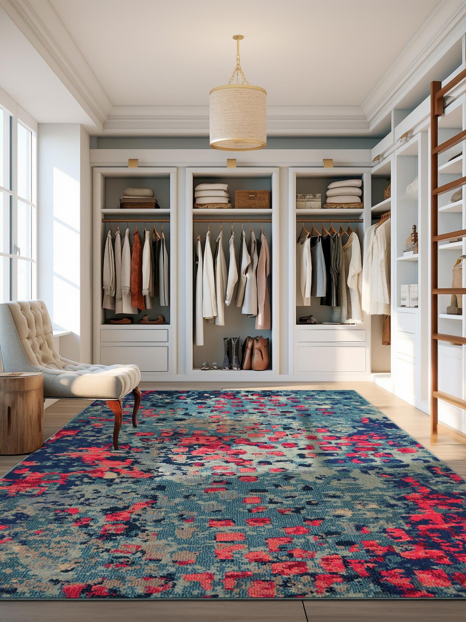 Blue 9' x 12' 2 Jardin Rectangle Area Rug 100% Polypropylene With Cotton Backing Colorful & Vivid Modern Carpet for Home Decor for Sale at Rug Engine