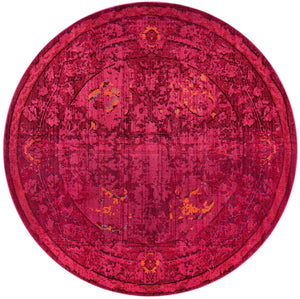 Magenta 6' 1 x 6' 1 Medici Round Area Rug 100% Polypropylene Traditional Vintage Classic Carpet for Home Interior Design Decor for Sale at Rug Engine