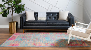 Blue 5' 1 x 8' Medici Rectangle Area Rug 100% Polypropylene Traditional Vintage Classic Carpet for Home Interior Design Decor for Sale at Rug Engine