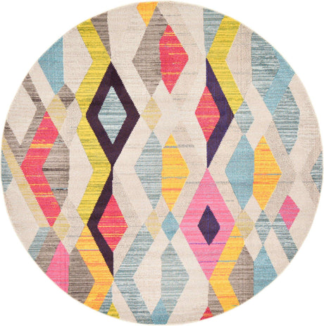 Multicolor 8' x 8' Sedona Round Area Rug