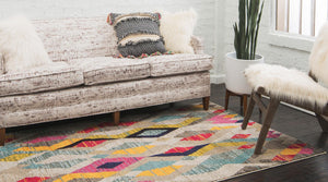 Multicolor 6' 1 x 9' Sedona Rectangle Area Rug Durable Long Lasting Carpet for Living Rooms, Kitchen, Bedrooms, Office Space, Dorms for Sale at Rug Engine