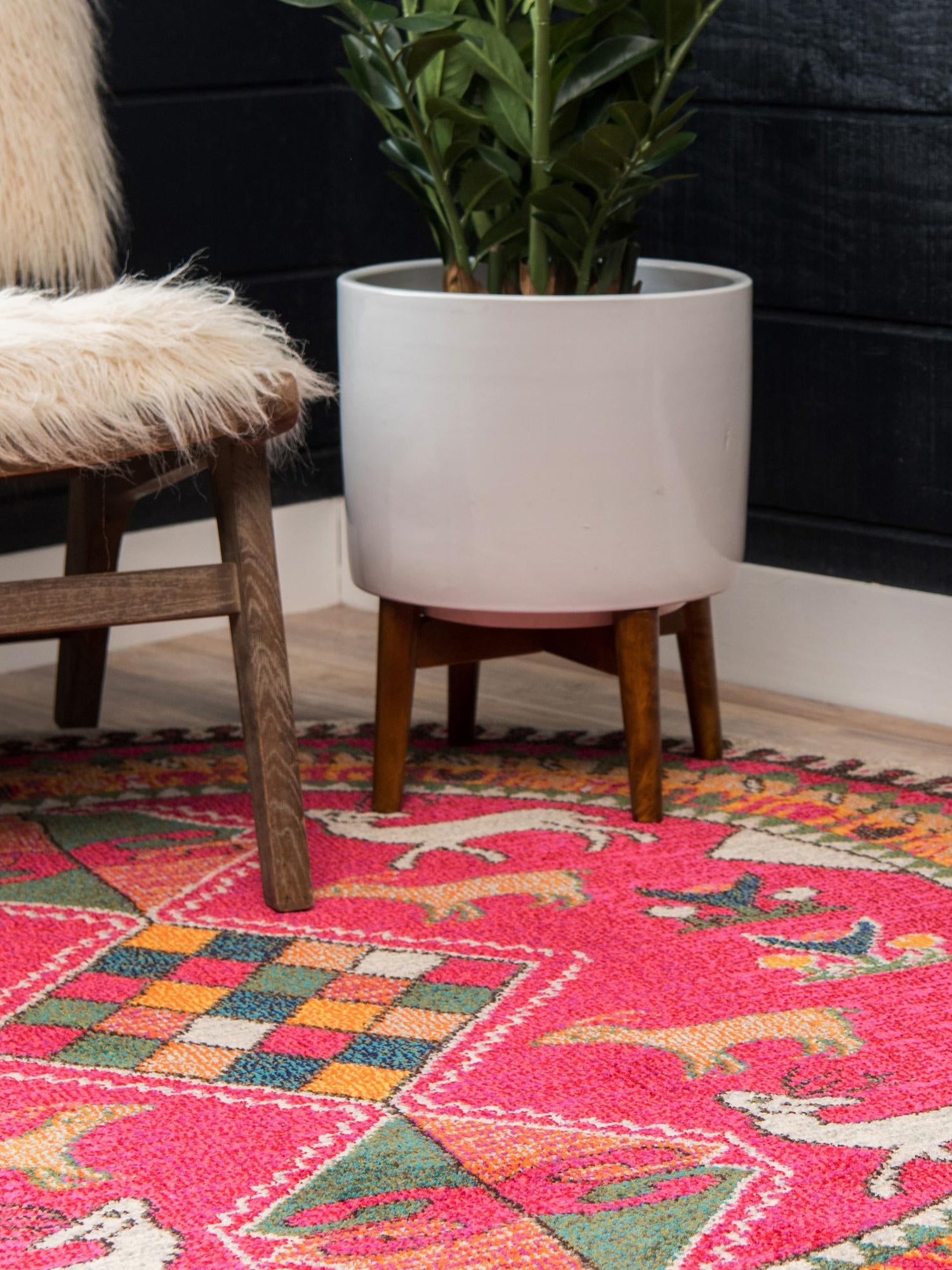 Pink 8' x 8' Sedona Round Area Rug