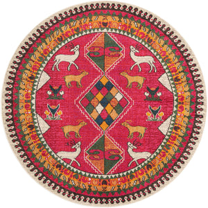 Pink 6' 1 x 6' 1 Sedona Round Area Rug