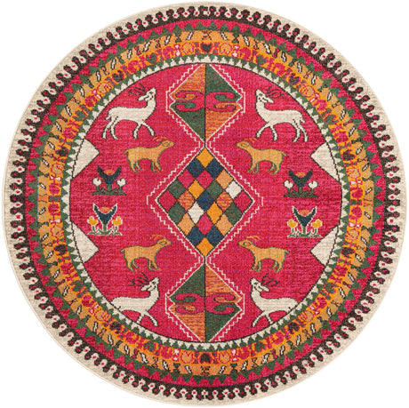 Pink 6' 1 x 6' 1 Sedona Round Area Rug