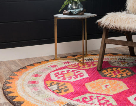 Red 8' x 8' Sedona Round Area Rug