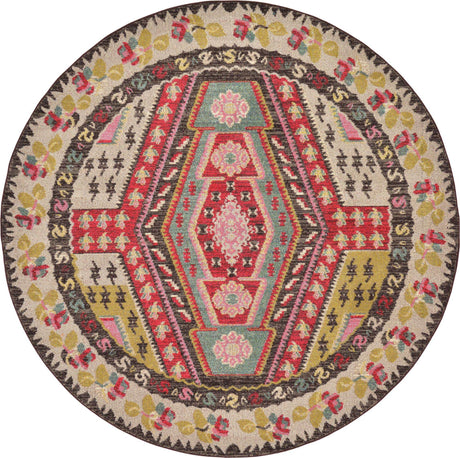 Multicolor 8' x 8' Sedona Round Area Rug