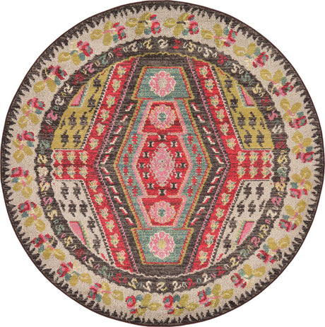 Multicolor 6' 1 x 6' 1 Sedona Round Area Rug