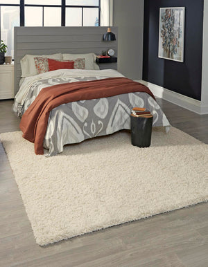 Pure Ivory 7' 10 x 7' 10 Solid Shag Square Area Rug Thick Soft Touch Fluffy & Plush Shaggy Pile