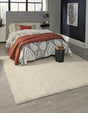 Pure Ivory 7' 10 x 7' 10 Solid Shag Square Area Rug Thick Soft Touch Fluffy & Plush Shaggy Pile