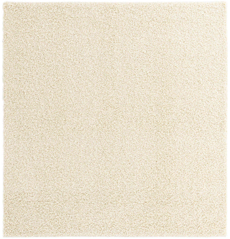Pure Ivory 7' 10 x 7' 10 Solid Shag Square Area Rug Thick Soft Touch Fluffy & Plush Shaggy Pile