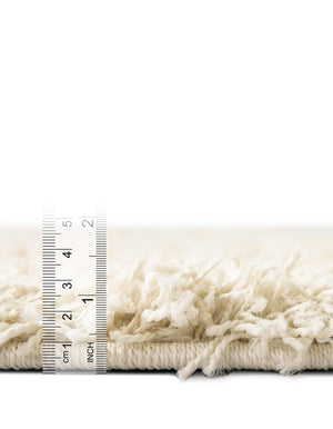 Pure Ivory 5' 1 x 8' Solid Shag Rectangle Rug