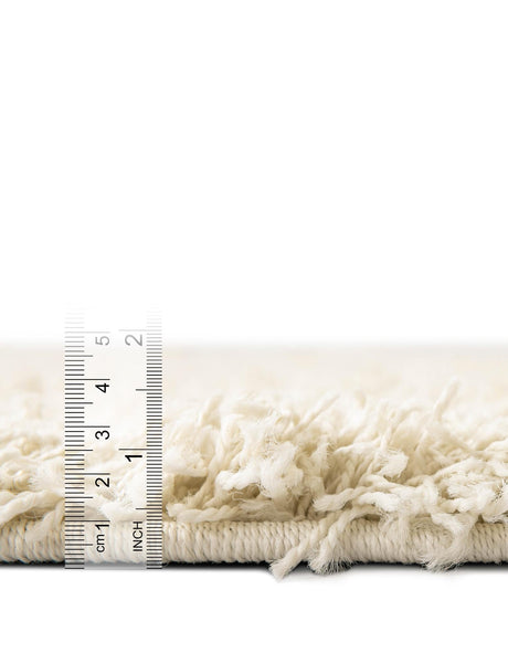 Pure Ivory 5' 3 x 8' Solid Shag Rectangle Area Rug Thick Soft Touch Fluffy & Plush Shaggy Pile Discounted Clearance Final Sale Durable Minimalist Carpet for Classic Interior Design for Sale at Rug Engine