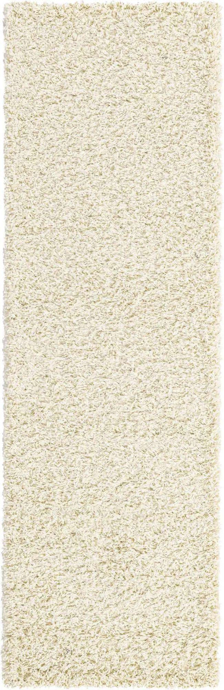 Pure Ivory 2' 1 x 6' 5 Solid Shag Runner Area Rug Thick Soft Touch Fluffy & Plush Shaggy Pile