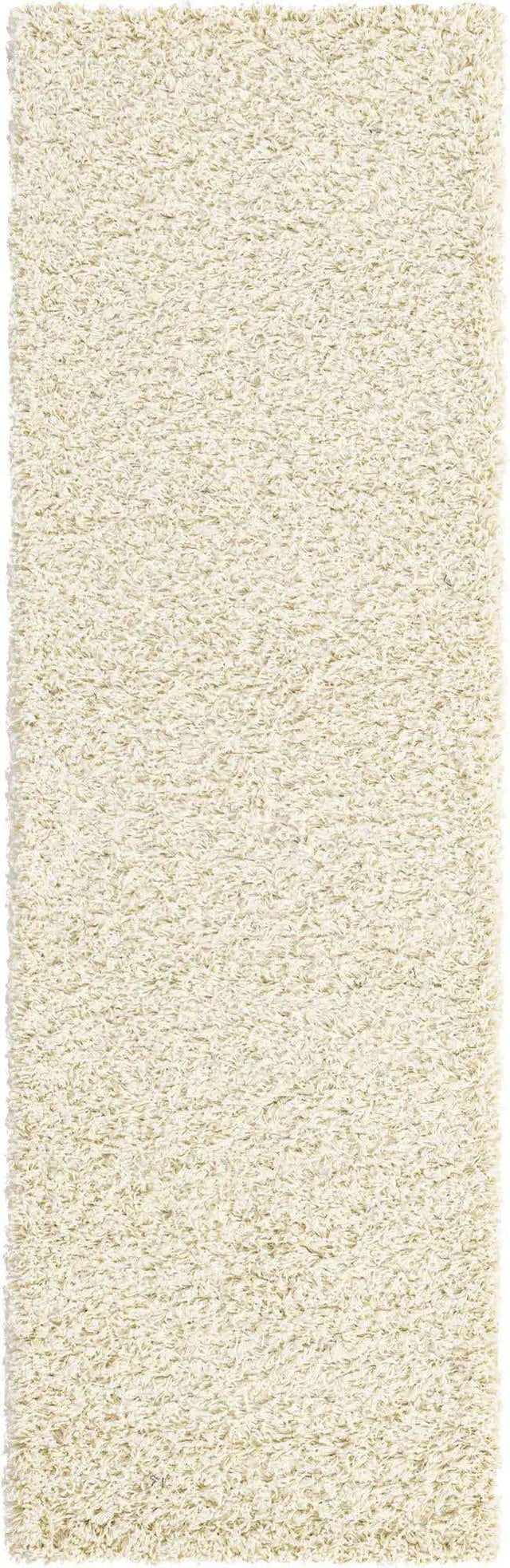 Pure Ivory 2' 1 x 6' 5 Solid Shag Runner Area Rug Thick Soft Touch Fluffy & Plush Shaggy Pile