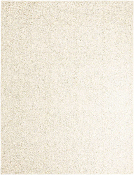 Pure Ivory 10' x 13' 1 Solid Shag Rectangle Area Rug Thick Soft Touch Fluffy & Plush Shaggy Pile