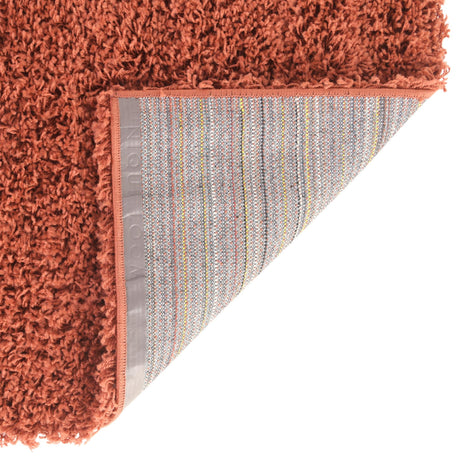 Terracotta 7' 10 x 7' 10 Solid Shag Square Area Rug Thick Soft Touch Fluffy & Plush Shaggy Pile Durable Minimalist Carpet for Classic Interior Design for Sale at Rug Engine