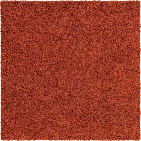 Terracotta 7' 10 x 7' 10 Solid Shag Square Area Rug Thick Soft Touch Fluffy & Plush Shaggy Pile