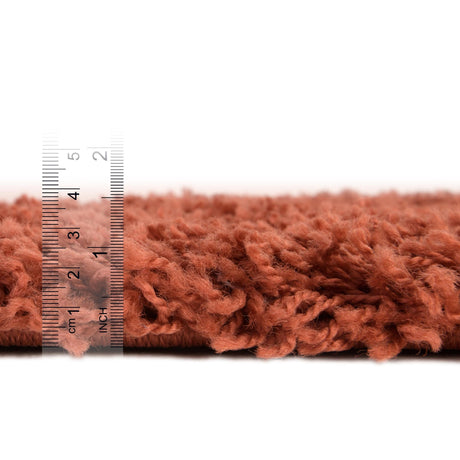 Terracotta 4' 1 x 6' 1 Solid Shag Rectangle Area Rug Thick Soft Touch Fluffy & Plush Shaggy Pile Discounted Clearance Final Sale