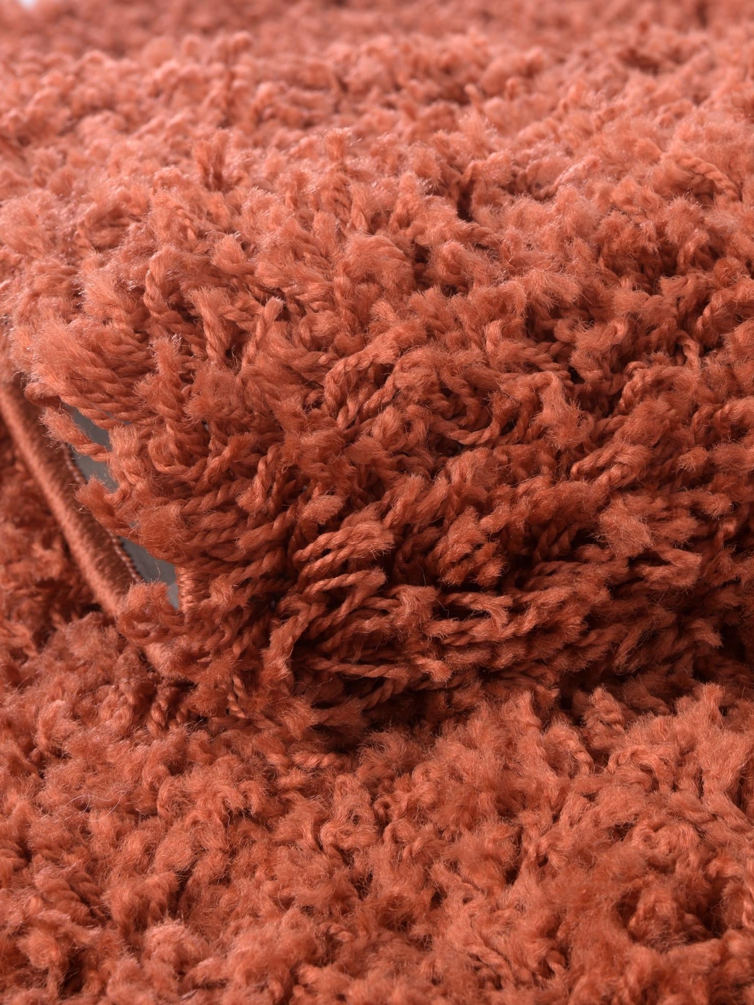 Terracotta 9' x 12' Solid Shag Rectangle Area Rug Thick Soft Touch Fluffy & Plush Shaggy Pile Durable Minimalist Carpet for Classic Interior Design for Sale at Rug Engine
